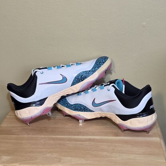 Nike RBI x Alpha Huarache Elite 4 Low White Teal MCS Cleats FZ7345-103 Mens 12.5 main image 7